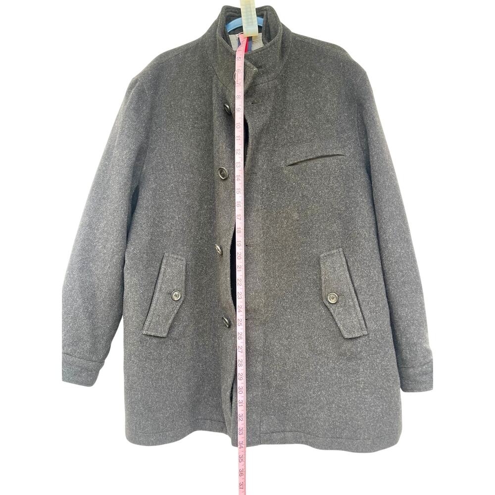 Cremieux Men's XL Charcoal Grey Wool Walker Car Coat FullZip Button-Front Jacket